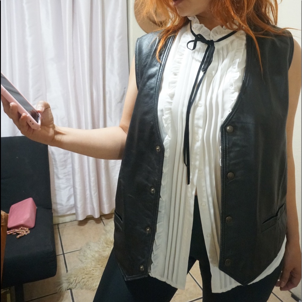 Vintage all leather 90s vest